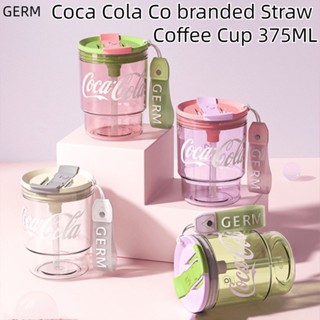 GERM แก้วกาแฟ ลาย Coca-Cola แบบพกพา คุณภาพสูง เหมาะกับฤดูร้อน สําหรับนักเรียนหญิง ถ้วยฟางสํานักงาน แก้วน้ํา Tritan Ins Style ของขวัญ Office ขวดน้ําแบบพกพา, ถ้วยน้ํา tritan