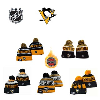 Nhl PITTSBURGH PENGUINS หมวกบีนนี่ ผ้าวูลถัก บุกํามะหยี่ ให้ความอบอุ่น แฟชั่นฤดูหนาว สําหรับทุกเพศ