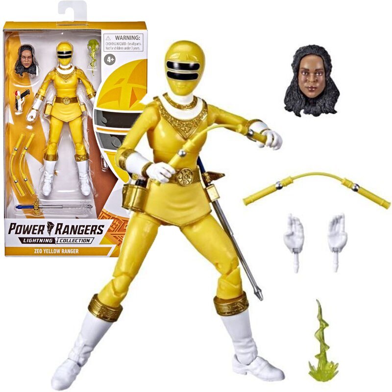 Hasbro Original Power Rangers Zeo Yellow Ranger Joint Movable Anime Action Figure Toys for Boys Kids Gifts Collectible