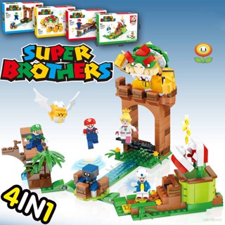 โมเดลฟิกเกอร์ อนิเมะ The Super Mario Bros Mario Luigi Peach Bowser Toad Scenes ของเล่นสําหรับเด็ก