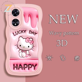 เคส OPPO A78 5G A57 2022 4G A54 A16 A15 A77 A12 A3S A5 A7 A5S A15S A31 2020 A53 A9 2020 A5 2020 A96 A76 F9 เคสโทรศัพท์ซิลิโคนแฟชั่นแมว 3DKitty