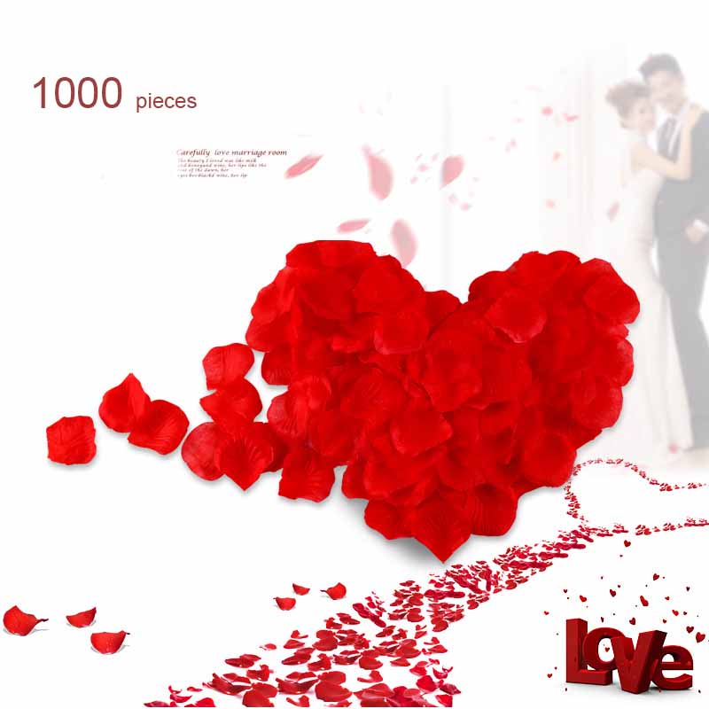 1000ชิ้น/ถุงสีต่างๆกลีบกุหลาบสําหรับตกแต่งงานแต่งงาน