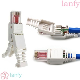 Lanfy Portable Rj45 อีเธอร์เน็ตสายเคเบิ้ลหัวเชื่อมต่อคริสตัล Poe 8P8C เครื่องมือกล้องวงจรปิด Cctv ไม่มีจีบ Cat6 หลากสี