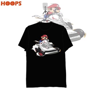 เสื้อแขนสั้น เสื้อไม่ต้องรีด เสื้อยืดผ้าหนา tshirt Hoops - Air Jordan 3 x Mario