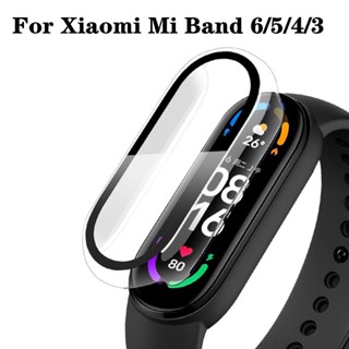 เคส PC แบบเต็ม และกระจกกันรอยหน้าจอ อุปกรณ์เสริม สําหรับ Xiaomi Mi Band 7 6 5 4 3