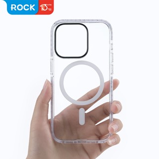 สําหรับ iPhone 14 Pro Max เคส ROCK SPACE คุณภาพสูง ป้องกันการตก TPU PC ภายใน TPE ใส ฝาหลัง