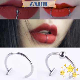 ZAIJIE Cuff Earrings Fake Piercing Women Men Ear Nose Lip Rings Nose Hoop Fashion Clip On Jewelry Non Pierced Nose Ring/Multicolor