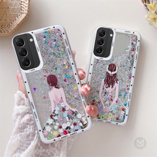 เคสโทรศัพท์มือถือ มีทรายไหล ประดับเลื่อมกลิตเตอร์ สําหรับ Samsung Galaxy S21FE S20FE S23 S22 S21 S20 Ultra S10 Plus