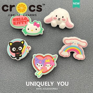 Jibbitz crocs chrams hello kitty เครื่องประดับ หัวเข็มขัด รูปการ์ตูนดอกไม้น่ารัก 2023