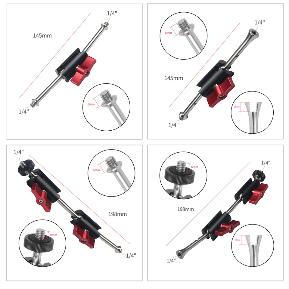 Feichao อะแดปเตอร์ต่อขยายขาตั้งกล้อง 360 องศา สกรู 1/4 นิ้ว สําหรับมอนิเตอร์ กรงไฟ รูปภาพ