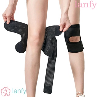 Lanfy สนับเข่า ยืดหยุ่น ระบายอากาศ ปรับได้ อุปกรณ์เสริม สําหรับเล่นกีฬา