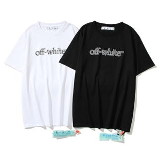 VYF  เสื้อยืดแฟชั่น เสื้อยืดลําลอง ผ้าฝ้าย แขนสั้น พิมพ์ลาย Off White สไตล์สตรีท แฟชั่นสําหรับผู้ชาย และผู้หญิง