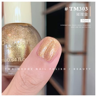 🌈ส่งจากไทย Two moons แบบมีกลิตเตอร์ สีทาเล็บกึ่งเจลสไตล์เกาหลี ทาเองได้ ไม่ต้องใช้เครื่องอบ สีสวยเหมือนไปทำที่ร้าน 💅🏻
