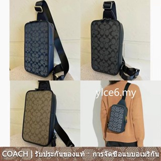 COACH c9867 c9865 cg993 Sullivan กระเป๋าสะพายไหล่ผู้ชาย/กระเป๋าใส่โทรศัพท์มือถือ/พิมพ์ลายคลาสสิก/พกพา/หนังแท้