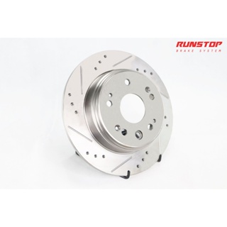 RUNSTOP รันสตอป brake disc จานเบรคหน้า ลายเจาะรูเซาะร่อง ขนาดเดิม 282 HONDA  รุ่น CRV  2002