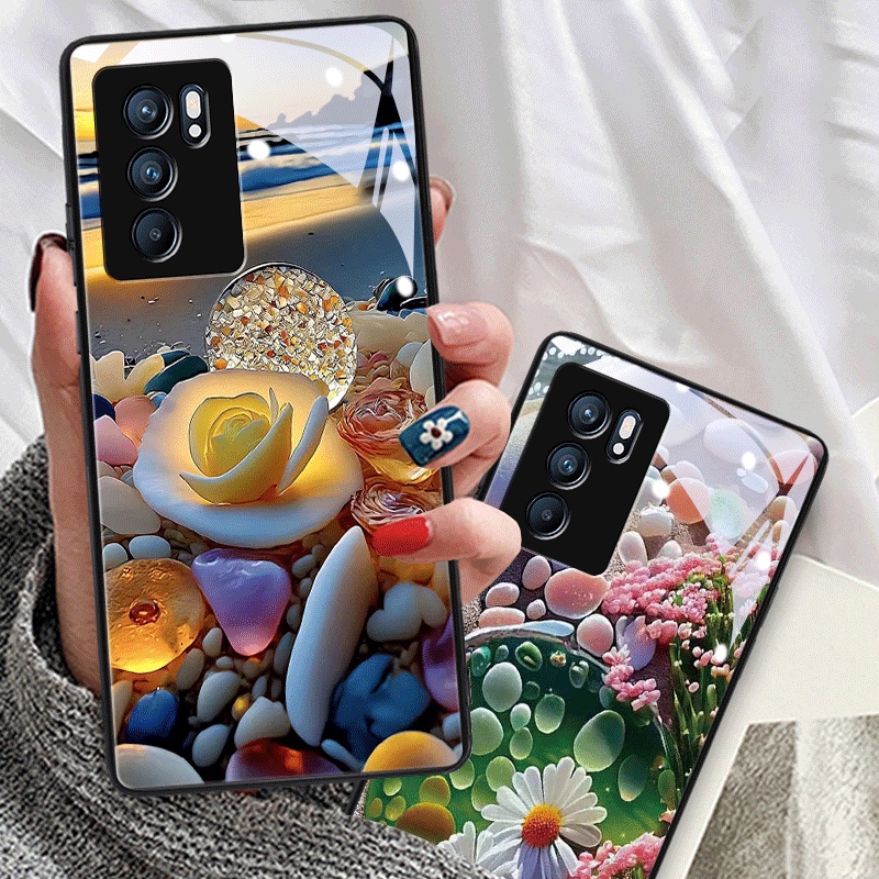 Dmy เคสกระจกนิรภัย สําหรับ OPPO Reno 6 6Z 8T 8Z 8 pro 7Z 7 5Z 5F 5 4 2F 3 2 R17 pro R15 R9S F11 F9 p