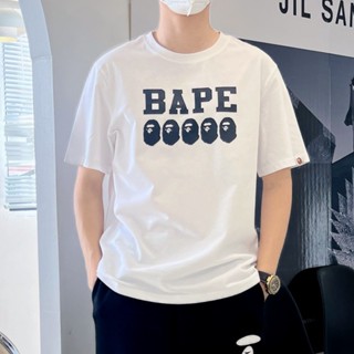 Bae เสื้อยืดแขนสั้นลําลอง คอกลม ผ้าฝ้าย พิมพ์ลาย ทรงหลวม แฟชั่นฤดูร้อน สําหรับผู้ชาย