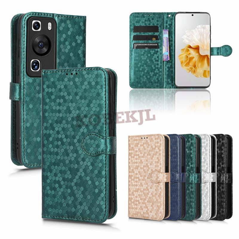 Huawei P60 Pro Case Flip Polka Dot PU Leather Wallet Card Slot Phone Cover HuaweiP60 Pro P60Art P60P