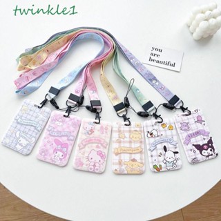 Twinkle1 กระเป๋าใส่บัตรเครดิต ลายแมวคิตตี้ เมโลดี้ ชินนาม่อนโรล ตาราง แบบพกพา สําหรับนักเรียน