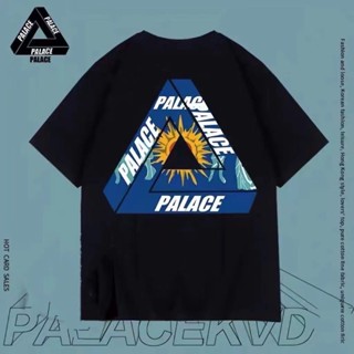 เสื้อยืดแขนสั้น พิมพ์ลาย PALACE Wang Yibo ทรงสามเหลี่ยม ทรงหลวม สไตล์ยุโรป อเมริกัน สตรีท สําหรับผู้ชาย และผู้หญิง