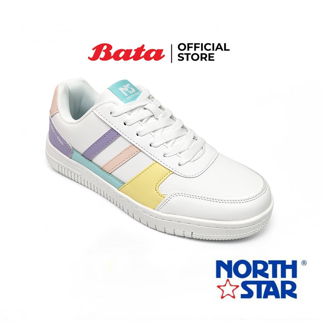 Bata บาจา North Star รองเท้าผ้าใบสนีกเกอร์ รองเท้าผ้าใบแบบผูกเชือก สำหรับผู้หญิง สีขาว 5311171