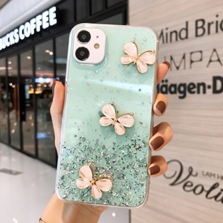 เคสโทรศัพท์มือถือนิ่ม ลายผีเสื้อ ประดับเลื่อม วิบวับ หรูหรา สําหรับ VIVO Y02S Y02 Y77 Y77E Y35 Y22 Y22S Y01 Y16 Y15A Y15S Y33s Y21 Y33T Y21T Y12A Y12D Y20 Y20S Y20i Y50 Y17 Y15