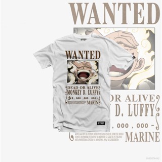 Ag เสื้อยืดแขนสั้นลําลอง พิมพ์ลายอนิเมะ One Piece Luffy Wanted Poster สไตล์ฮาราจูกุ พลัสไซซ์ สําหรับผู้ชาย และผู้หญิง