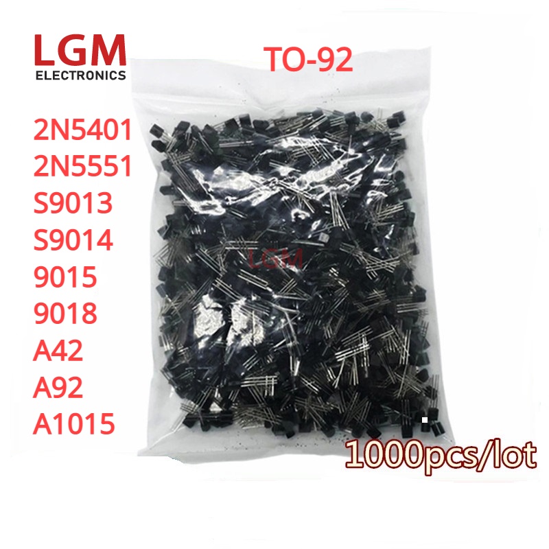 1000 ชิ้น TO-92 ทรานซิสเตอร์ 2N5401 2N5551 S9013 S9014 A42 A92 A1015 9015 9018