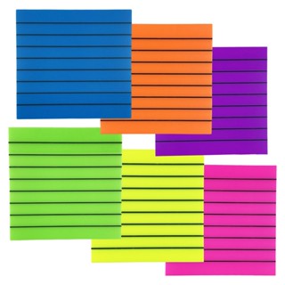 6pcs Home Practical Convenient Stationery School Office Translucent With Lines Meeting Self Stick Reminders Sticky Notes