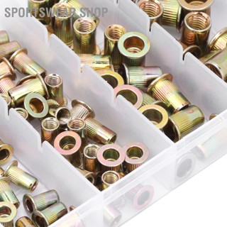 Sportswear Shop  150pcs โลหะผสมสังกะสี Rivet Nut ชุดอ่อนนุช M3 M4 M5 M6 M8 M10 อุปกรณ์ฮาร์ดแวร์