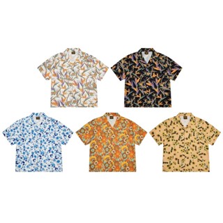 แฟชั่น DRe&amp;W ผู้ชายและผู้หญิง ผ้าฝ้าย กีฬา พิมพ์ลายนก เต็มตัว เสื้อเบลาส์ หน้ายิ้ม พิมพ์ลาย หลวม ลําลอง ปกเสื้อ