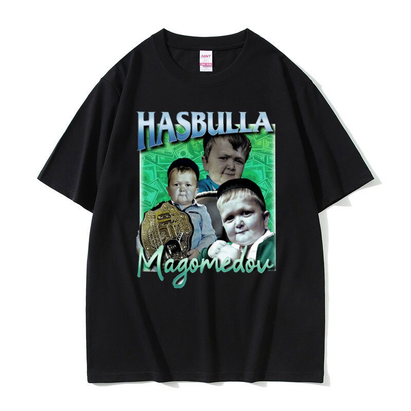 Hasbulla Magomedov Merch Tees Mini Khaib Blogge Fighting Meme Tshirt Men ความแปลกใหม่