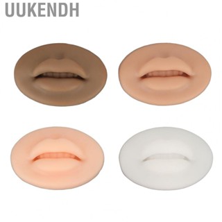 Uukendh 4 Pcs Silicone Lip Model Light Dark Black Translucent Color Soft Flexible 3D Silicone Lips for Tattoo Practical