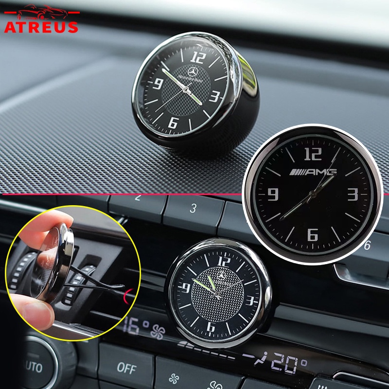 Mercedes Benz นาฬิกาควอตซ์เรืองแสง ช่องระบายอากาศคอนโซลกลางรถ นาฬิการถ สําหรับ Mercedes Benz AMG EQE EQC W207 W211 W205 W212 W204 W220 W206 W124 W213 W218 W222