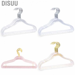 Disuu 10Pcs Clothes Hangers Plastic 40cm Glitter Transparent Crystal Seamless Clothes Racks for Closet Wardrobe