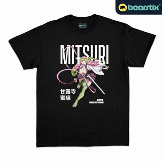 ป่าBearstix เสื้อยืด พิมพ์ลาย Mitsuri Kanroji Kaos Love Hashira Baju Demon Slayer สําหรับผู้ชาย