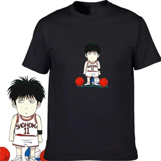 เสื้อยืดคอตตอน 100% สะดวกสบาย ✻Slamdunk shohoku kaede rukawa chibi เสื้อเชิ้ตแขนสั้นผ้าฝ้ายดีไซน์ยอดนิยมเสื้อยืดคุณภาพสู