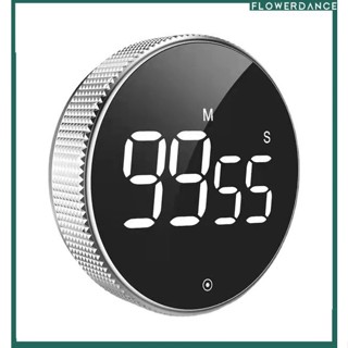 Led Digital Kitchen Timer Manual Countdown Kitchen Timer Countdown Alarm Clock Mechanical Cooking Timer Magnetic Round Black/silver Flower