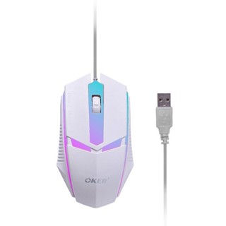 OKER WIRED LED MOUSE OP-167 WHITE GAMING MOUSE