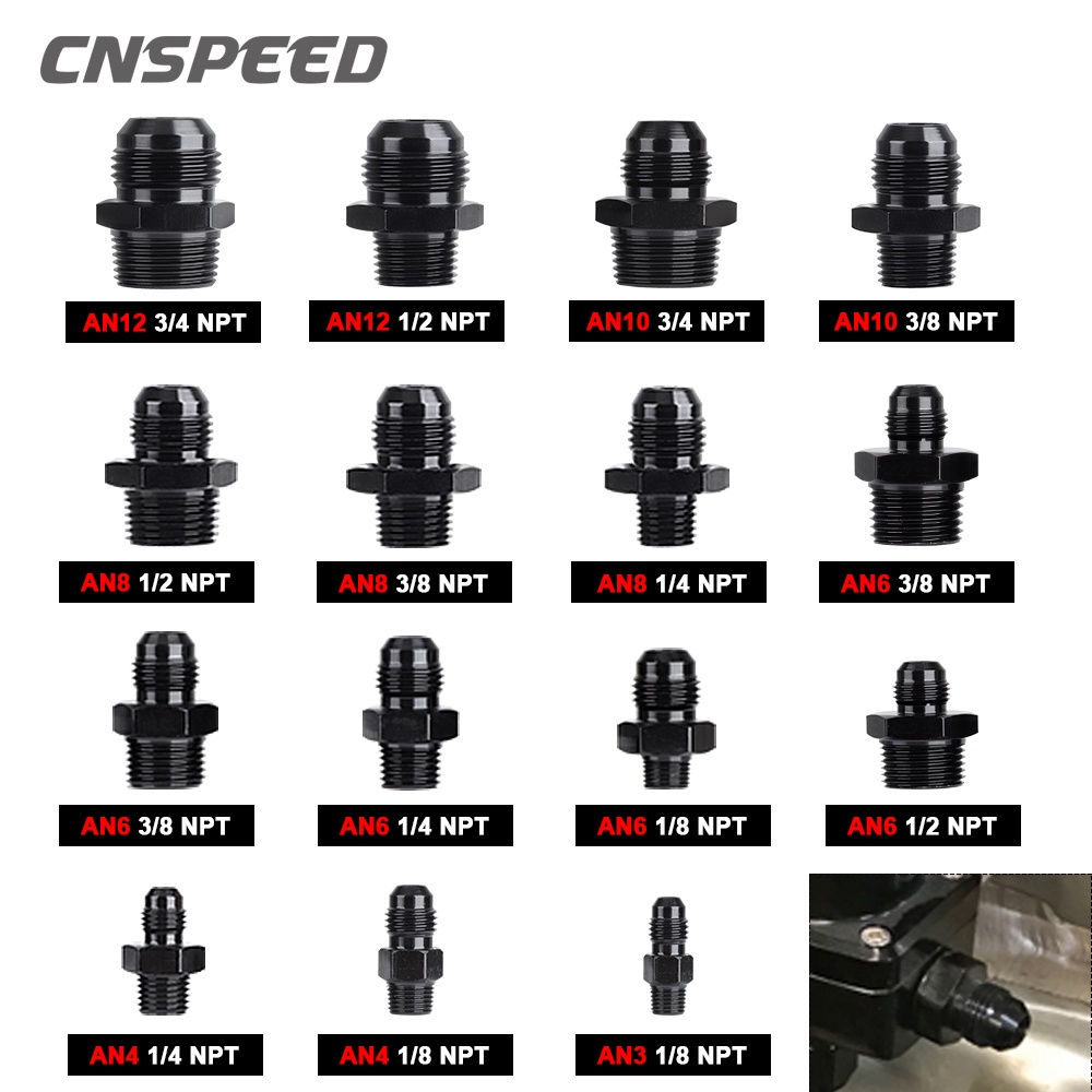Cnspeed An3 An4 An6 An8 An10 An12 Male To 1/4Npt 3/8Npt 1/2 Npt 3/4 Npt อะแดปเตอร์ติดตั้งน้ํามันเชื้