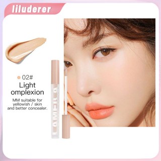 Lameila High Gloss คอนซีลเลอร์ Liquid Foundation Oil Control Moisturizing Nude แต่งหน้าไม่ใช่เรื่องง่ายที่จะถอด3สี HO