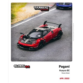 โมเดลรถยนต์ Tarmac Works 1:64 Pagani Huayra BC Rosso Dubai สีแดง สีดํา