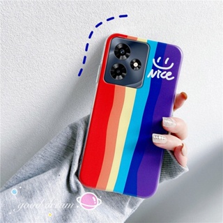 ใหม่ เคสโทรศัพท์มือถือ ซิลิโคนนิ่ม TPU ลายหน้ายิ้ม สีรุ้ง แฟชั่น สําหรับ Realme C53 C55 NFC 10T 5G 4G C53 2023