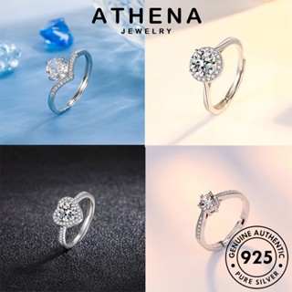 ATHENA JEWELRY เรียบง่าย เครื่องประดับ แท้ 925 ผู้หญิง เครื่องประดับ แฟชั่น แหวน Silver เกาหลี เงิน ต้นฉบับ มอยส์ซาไนท์ไดมอนด์ M065