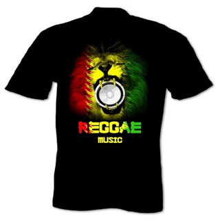 ดูดีนี่ เสื้อยืดลําลอง ผ้าฝ้าย แขนสั้น พิมพ์ลายสิงโต Rasta Reggae Music สําหรับผู้ชาย ET56WRE21127