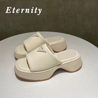 Eternity  รองเท้าส้นสูง สบายๆ แฟชั่น ส้นหนา รองเท้าแตะผู้หญิง แฟชั่น รองเท้าแตะแฟชั่น รุ่น รองเท้าผู้หญิง ส้นสูง หนักเบาสบายรองเท้าแตะ หนามาก นุ่ม สบายสุดๆ 2023 ใหม่ Chic Stylish สวย รุ่นใหม่ B28G0JC 36Z230909