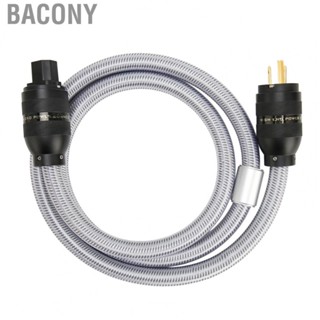 Bacony HiFi  Power Cable  Pure Copper OFC Audiophile Power Cord Gold Plated Double Shielding Replacement  for Decoder for Speaker