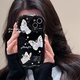 🌈Ready Stock 🏆OPPO A17 A16 A15 A58 A98 A57 A78 A5S A3S A5 A9 A53 A32 A33 A54 A76 A93 A94 A95 A76 Reno 5F 4F 5Z F19 Pro 3D Wave Black Butterfly Phone Case Soft Protection Back Cover