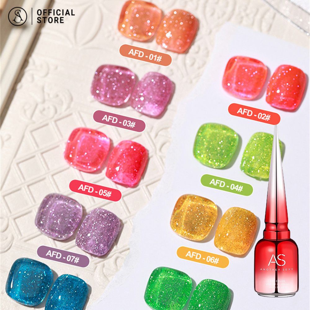 สีเจล แฟลช Flash สีทาเล็บเจล AS ( รหัส AFD ) Fluorescent Diamond 15ml ยาทาเล็บเจล สีแฟลช พร้อมส่ง!