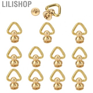 Lilishop D Shape Pull Ring Rivets  Brass D Ring Rivets Sturdy Durable Brass Electroplating  Corrosion Resistant  for Belts